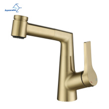 New design Bathroom Sink Faucet Single Lever Handle Basin Mixer Tap with Two function Pull Out Sprayer